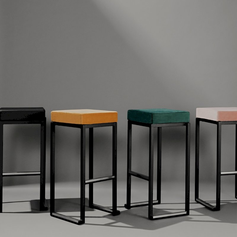 Nevada Bar Stool - Black Base Green Pad