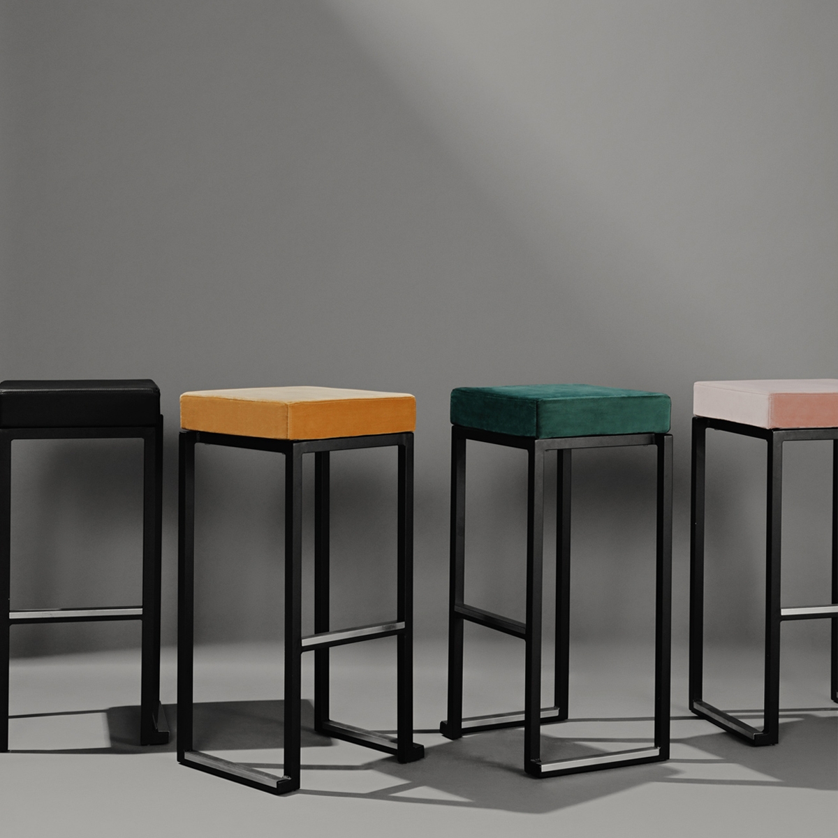 Nevada Bar Stool - Black Base Gold Pad
