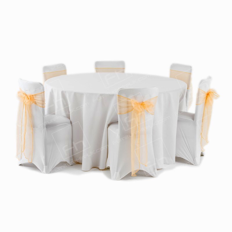 4ft Round Table Cloth - White