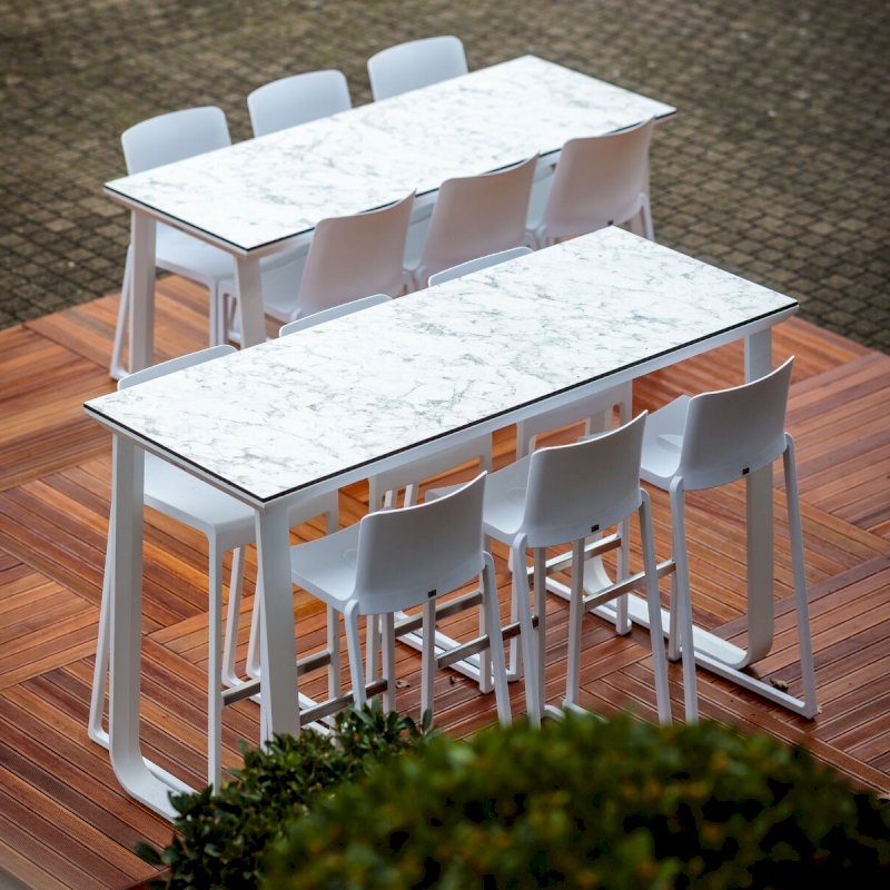 Utah Double Poseur Table - White Base White Top