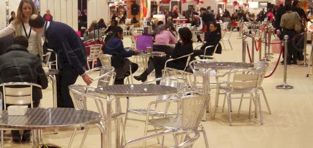 Pro Beauty https://mill-media.s3.eu-west-2.amazonaws.com/chair-hire/article_additional/pro-beauty-16/pro-beauty-16-740x350.jpg - Break out areas with chrome bistro tables and chairs.