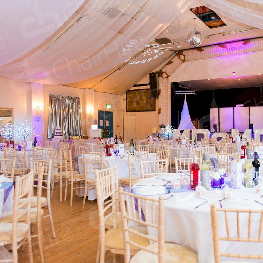 Limewash Chiavari Chairs are a popular wedding choice.