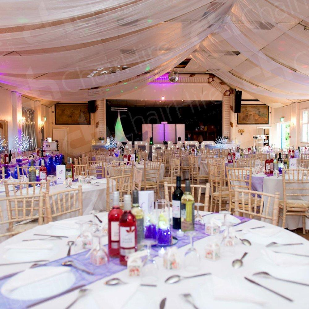 Table Hire - circular for your guests an rectangular for the top table.