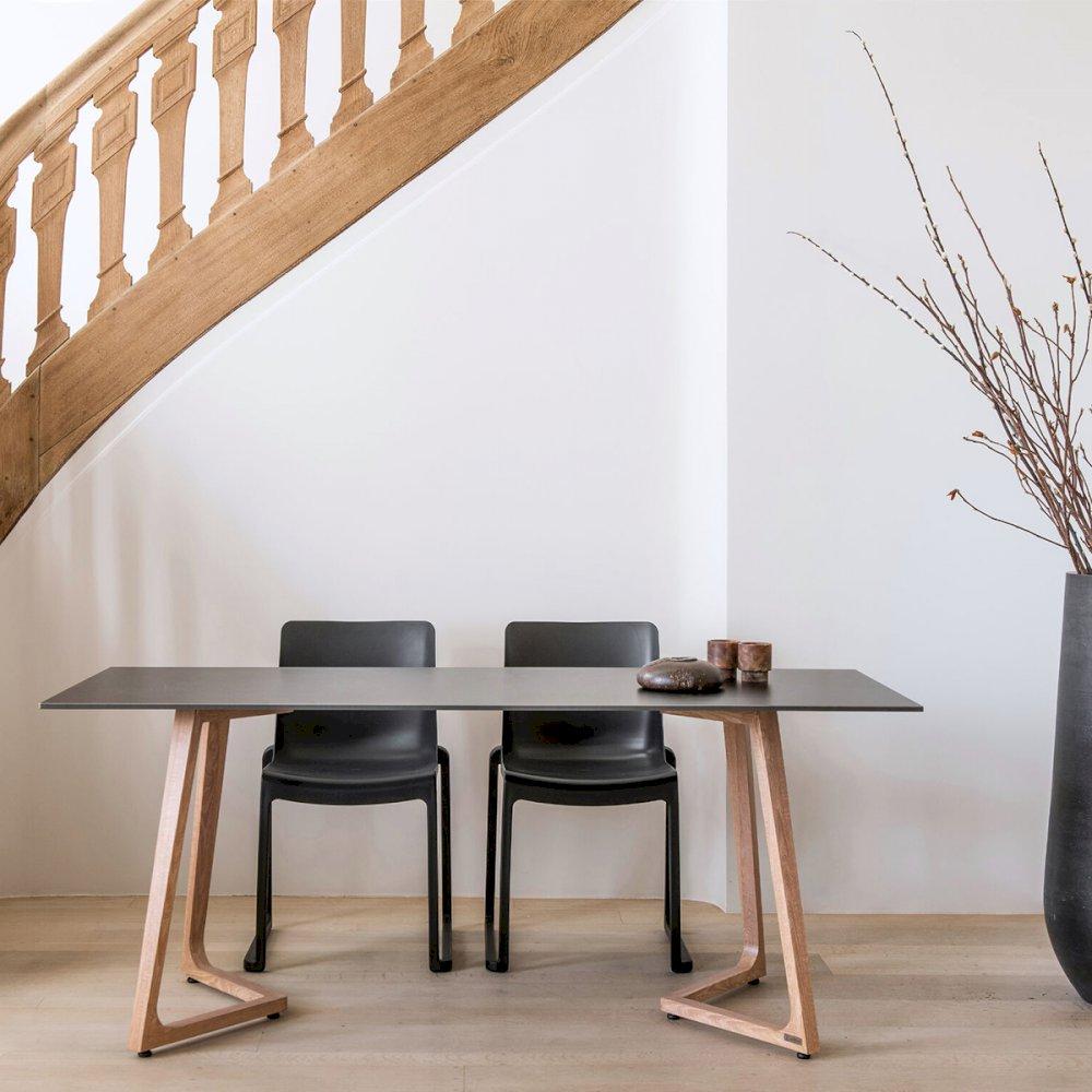 Featured: Boston, black bistro table paired with our black Kansas stools.