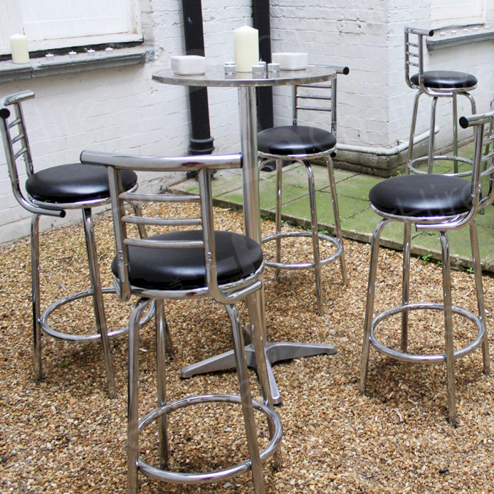 Poseur tables - comfortable to sit or stand around.