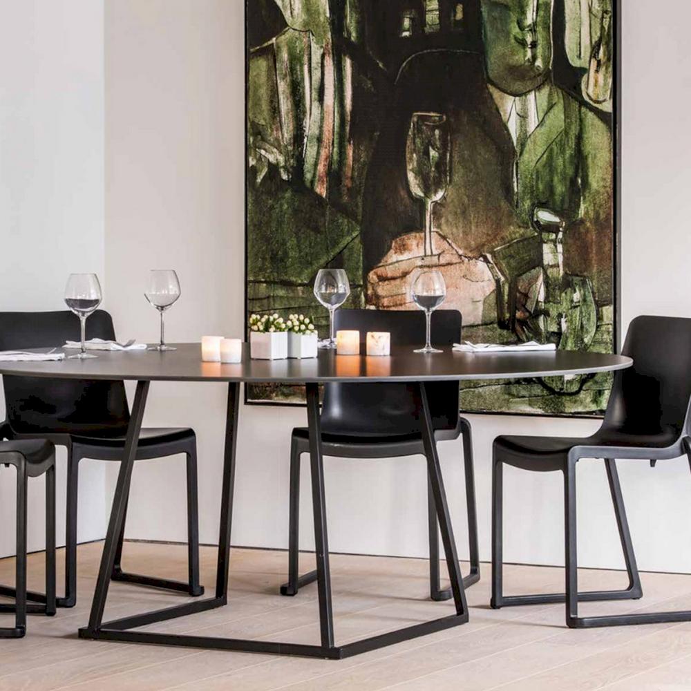 Featured: Our XXL black Dallas table paired with black Kansas chairs.