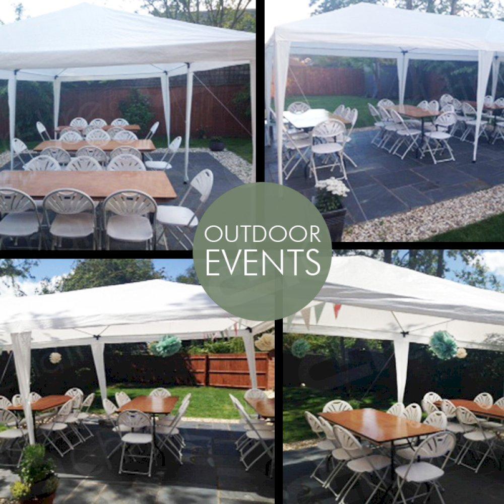 Folding fan back chairs are the ideal choice for outdoor events. Cost effective and versatile.
