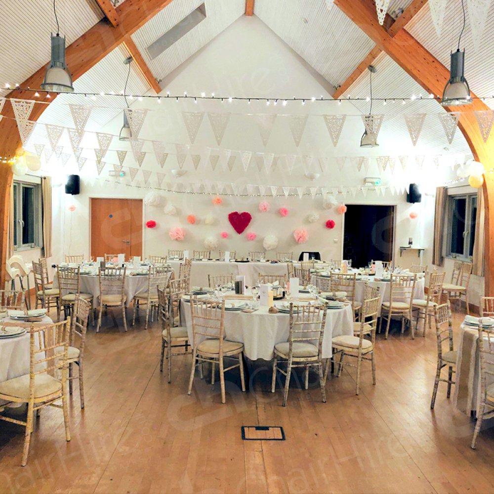 Our trestle tables and Chiavari chairs make stunning furniture for any event, including weddings!