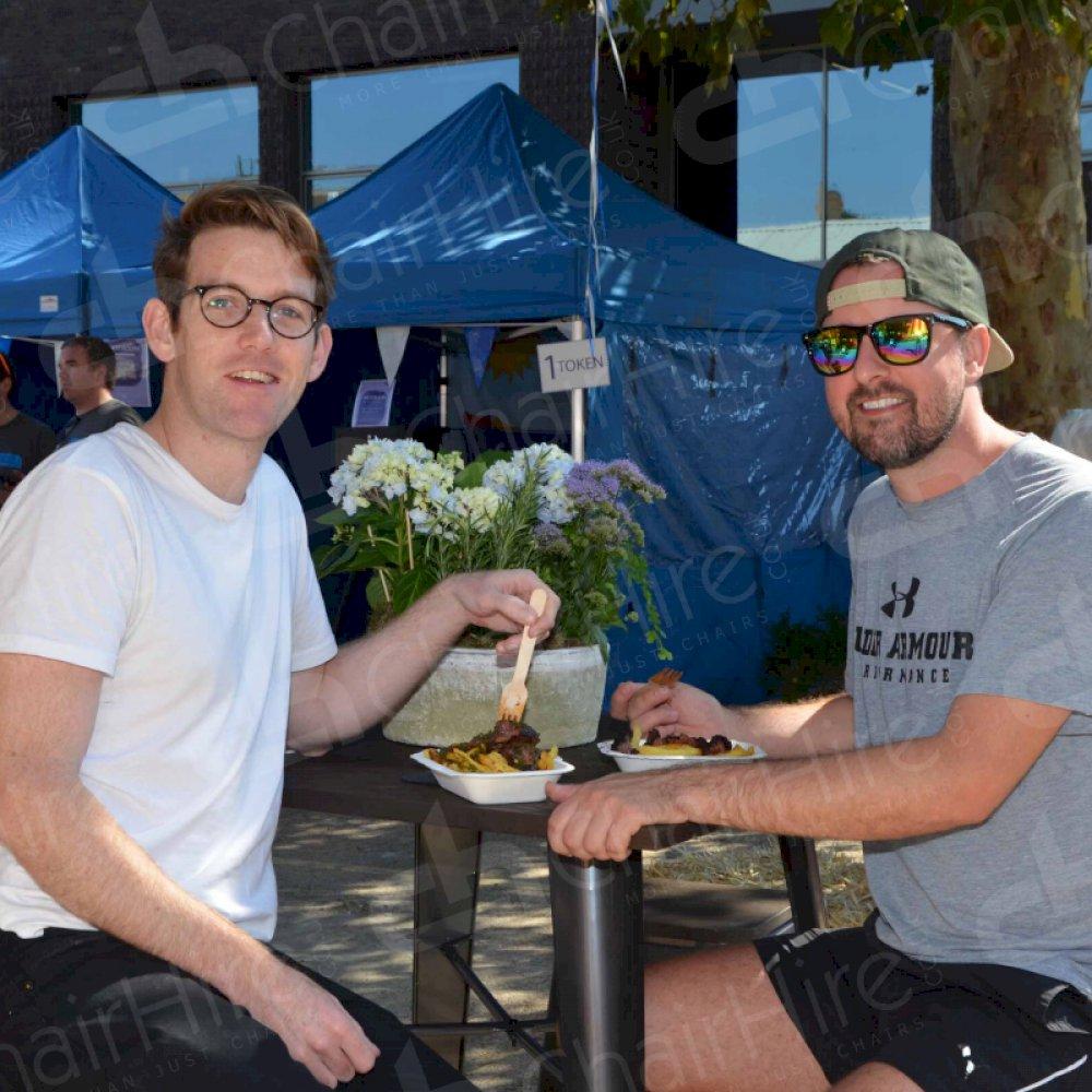 Check out our rustic Tolix style tables, chairs and stools to give your event the popular industrial look.