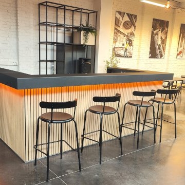 2m U-Shaped Bar - Oak Slatted 2m U-Shaped Bar - Oak Slatted