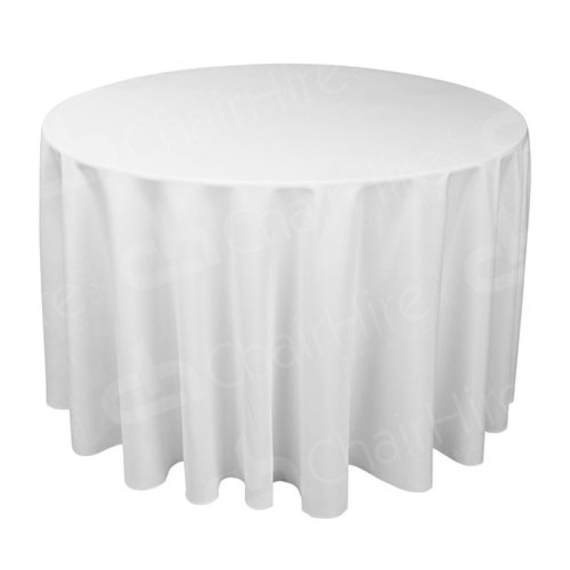 5ft Round Table Cloth - White