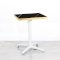 600mm Black Marble Square Bistro Table - White Frame