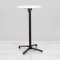 600mm White Round Poseur Table - Black Frame