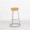 Black Chrome Spire Stool - Gold Pad