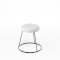 Black Chrome Spire Stool - White Teddy Pad