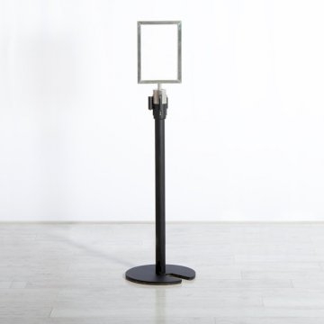 Black Stretch Barrier (Black Webbing) + A4 Sign Holder Black Stretch Barrier (Black Webbing) + A4 Sign Holder