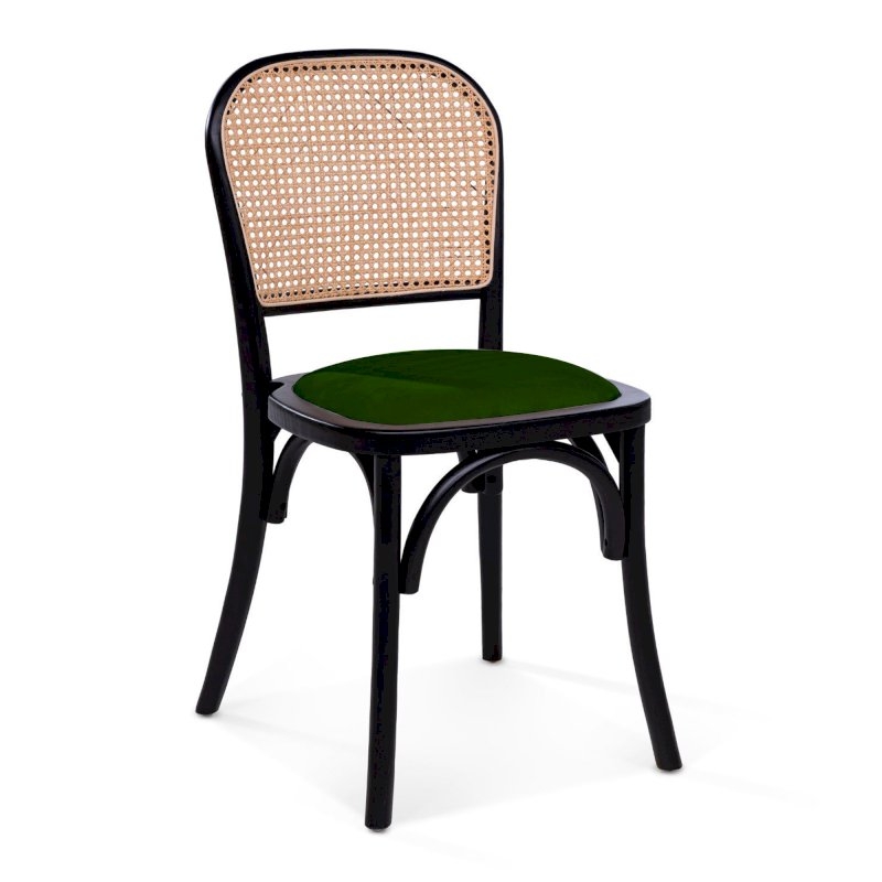 Cane Back Chair - Green Pad
