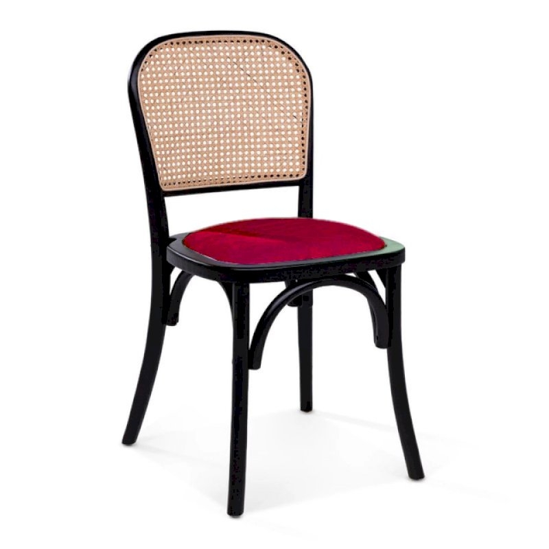 Cane Back Chair - Red Pad