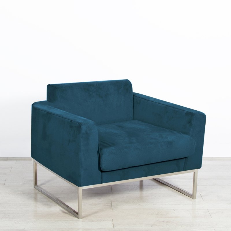 Lay Armchair - Turquoise Velvet