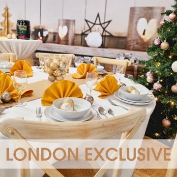 LONDON - Round Xmas Package for 8 - Cross Back ALL IN PRICE LONDON - Round Xmas Package for 8 - Cross Back ALL IN PRICE