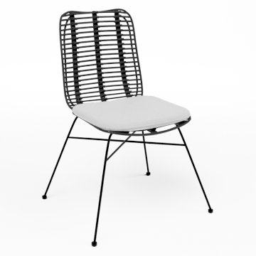 Miami Chair - Black with White Cushion Miami Chair - Black with White Cushion