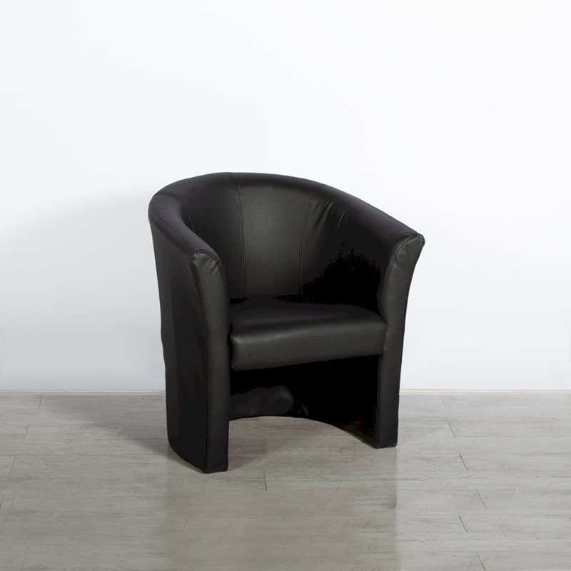 Leather Tub Chair - Black