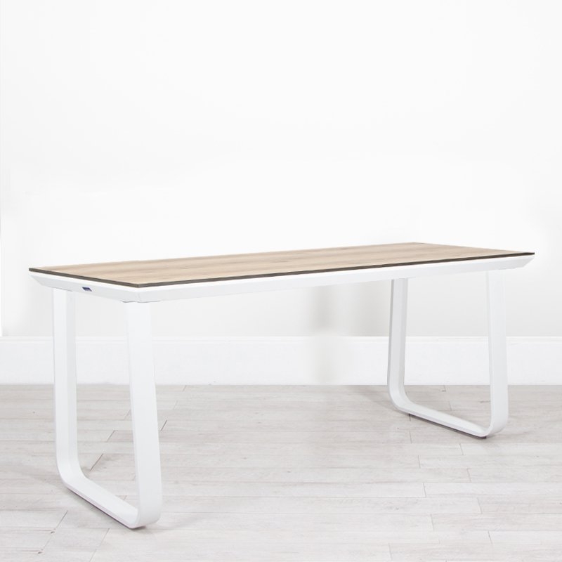 Utah Double Bistro Table - White Base Natural Oak Top