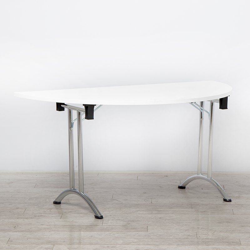 White Modular D-end Meeting Table