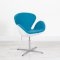 White Swan Chair - Turquoise Fabric