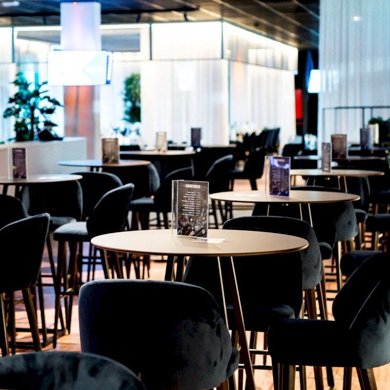 Dallas Round Poseur Table - Black