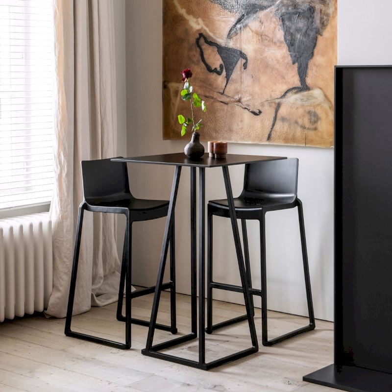 Dallas Square Poseur Table - Black