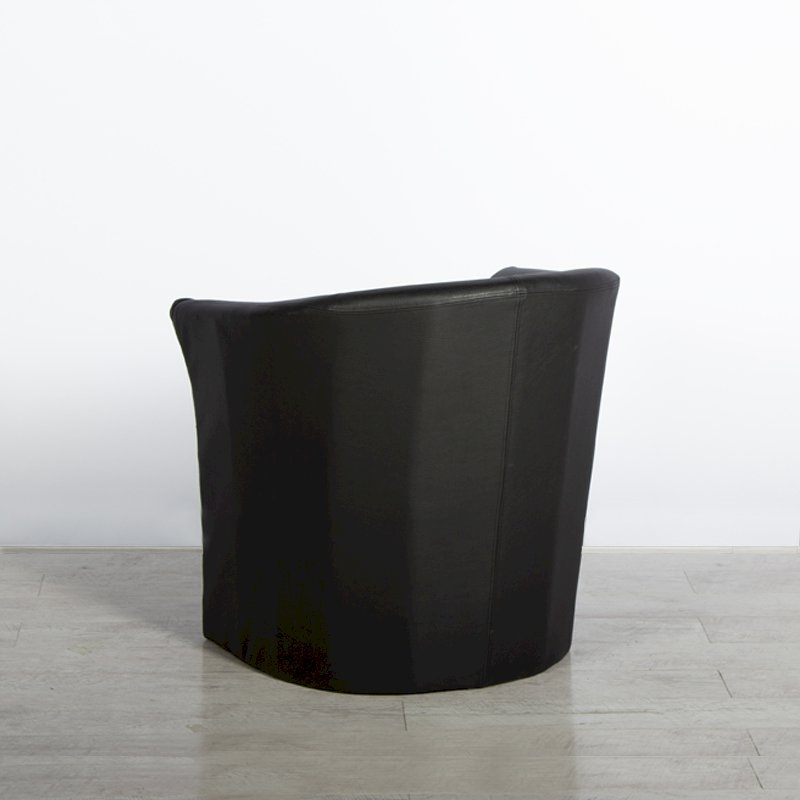 Leather Tub Chair - Black