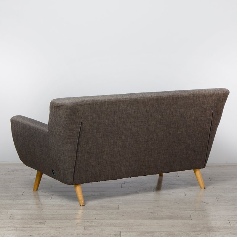 Three Seater Grey Kent Fabric Button Sofa