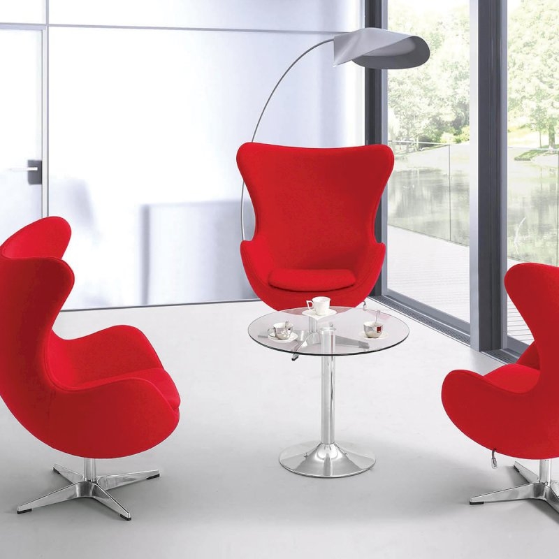 Egg Chair - Red Fabric