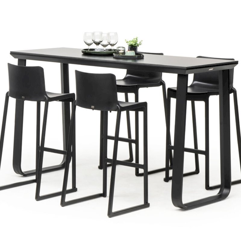 Utah Double Poseur Table - Black Base Black Top