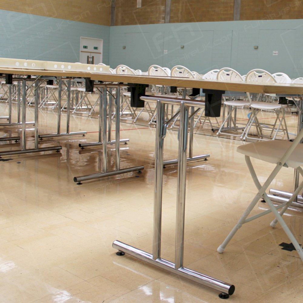 Hundreds of tables and chairs for the Elections
