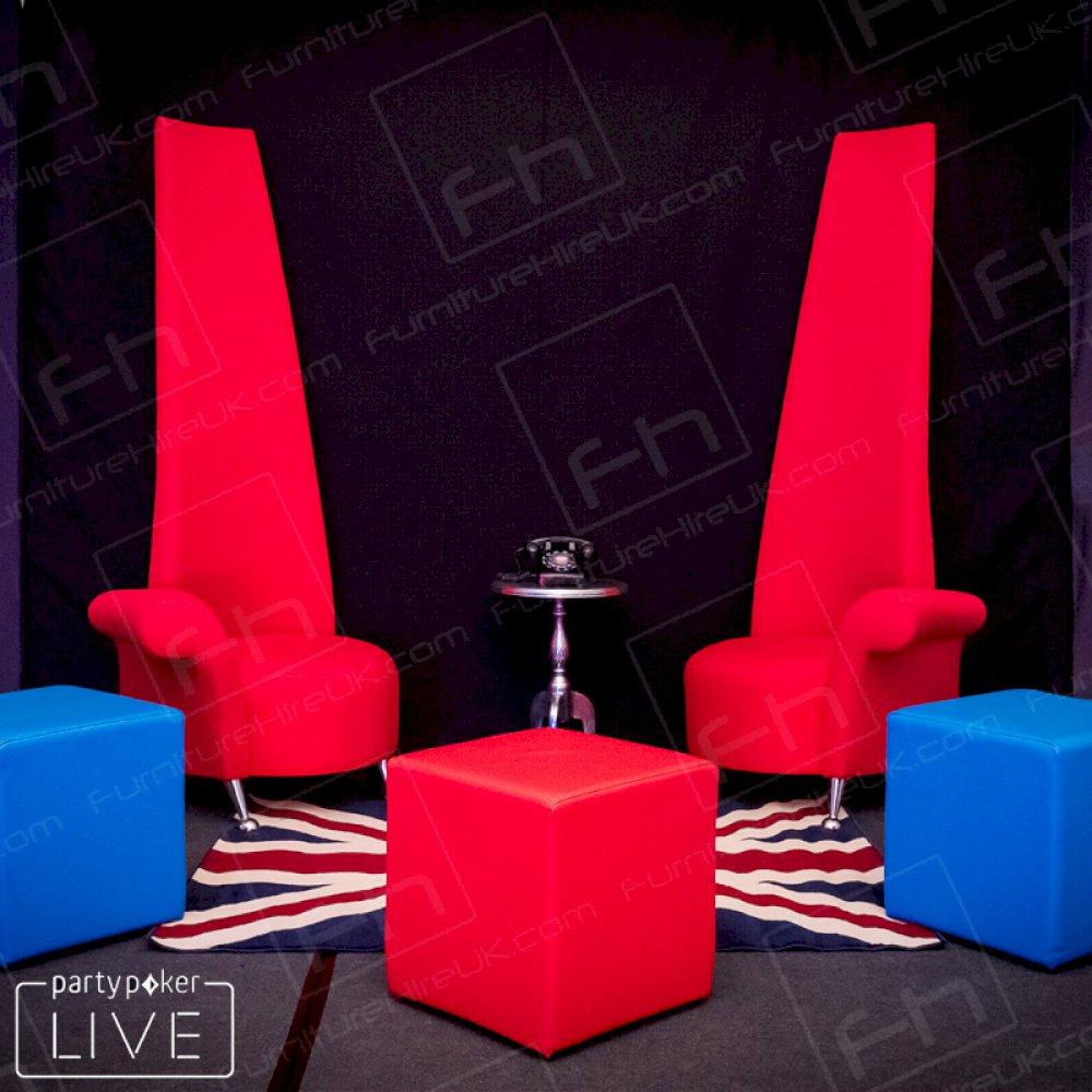 Cube seating in various colours to match the evenings theme.