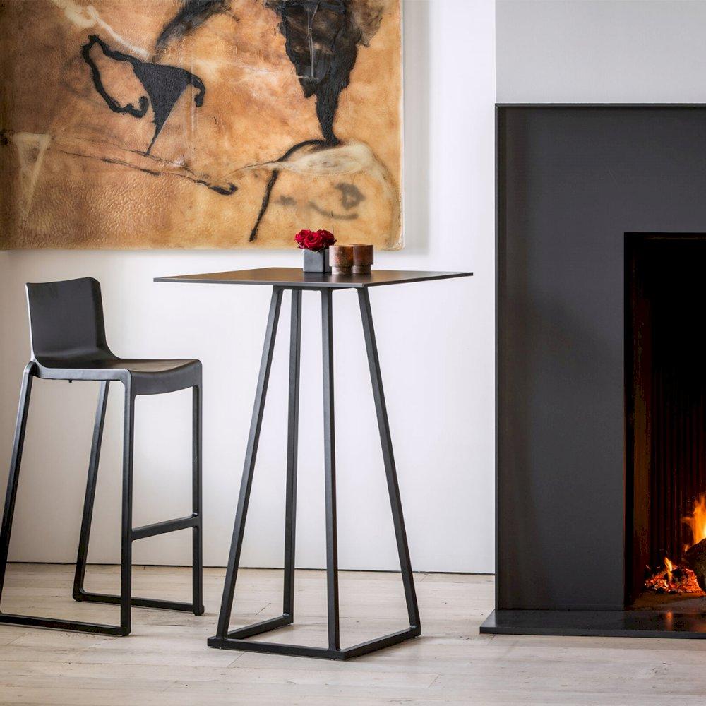 Featured: Kansas black stool with Dallas black square poseur table.