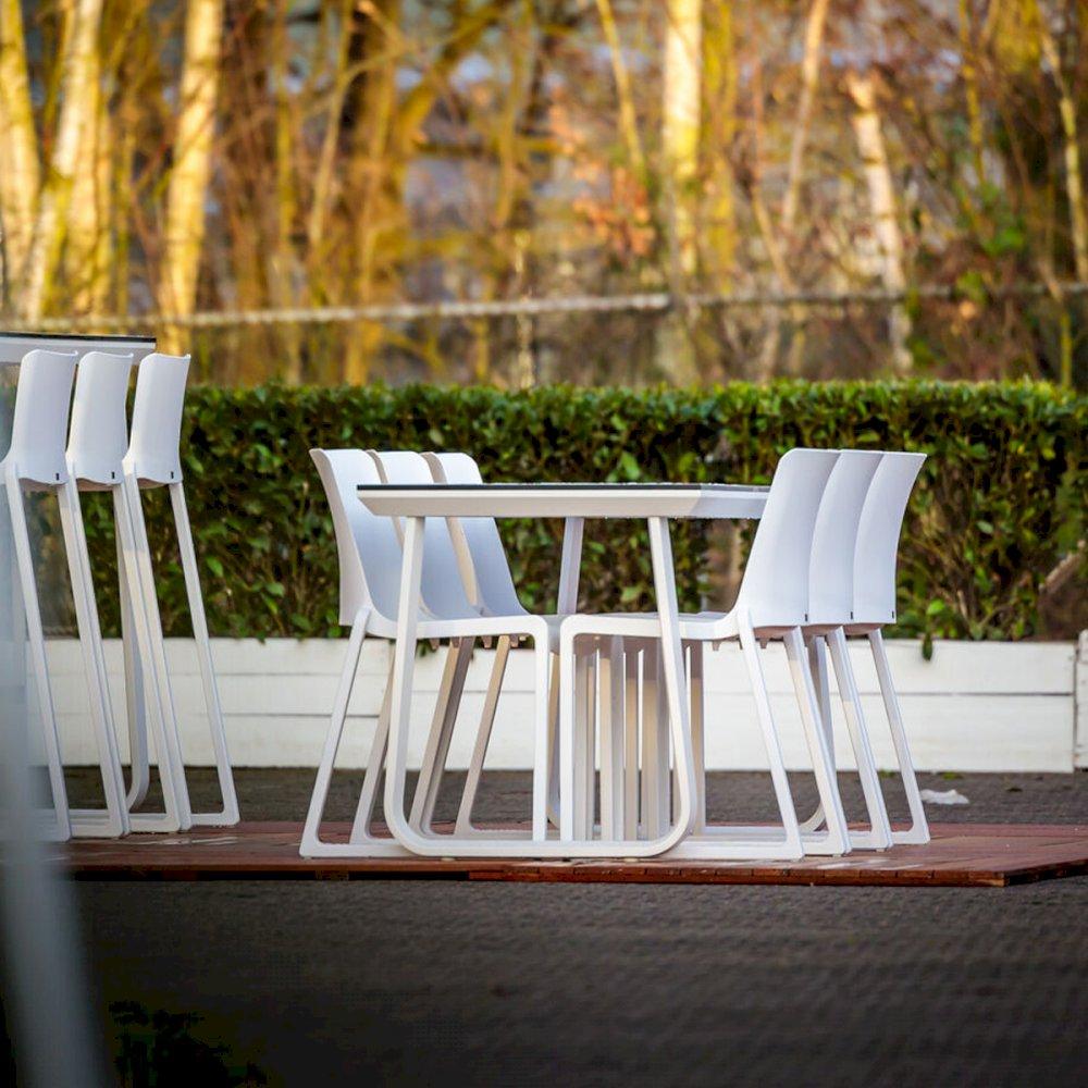 Featured: Utah white bistro table with Kansas white chairs.