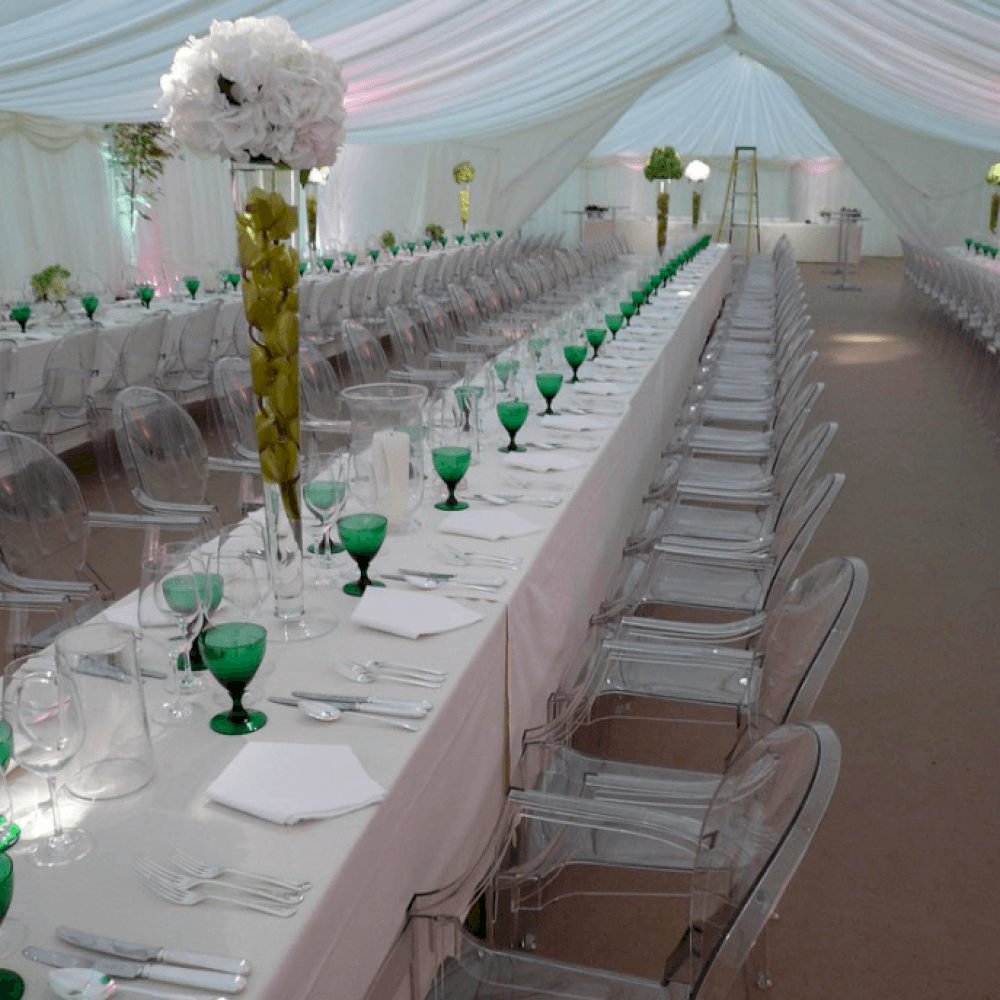 Green Wine Glass Set Up