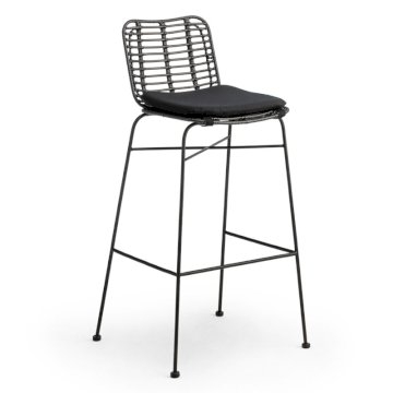 Miami Bar Stool - Black with Black Cushion Miami Bar Stool - Black with Black Cushion