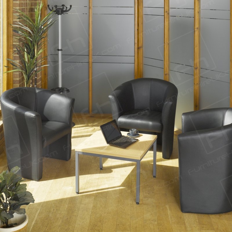 Leather Tub Chair - Black