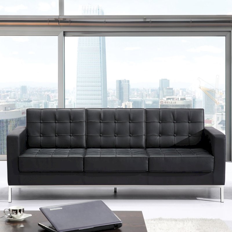 Two Seater Black Montague Sofa