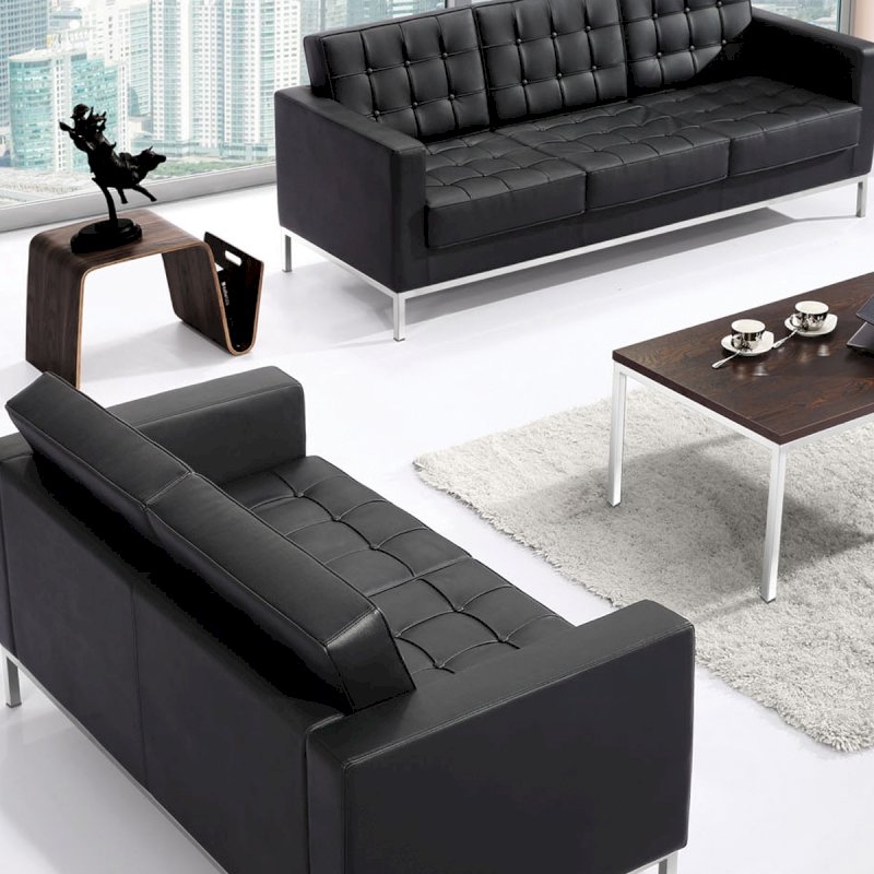 Two Seater Black Montague Sofa