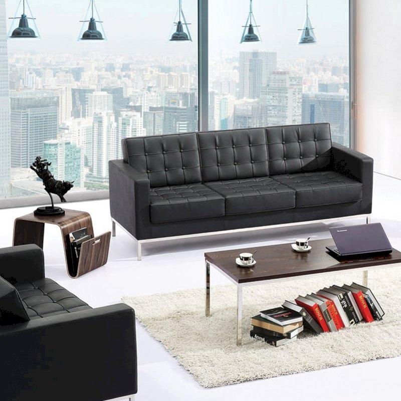 Two Seater Black Montague Sofa
