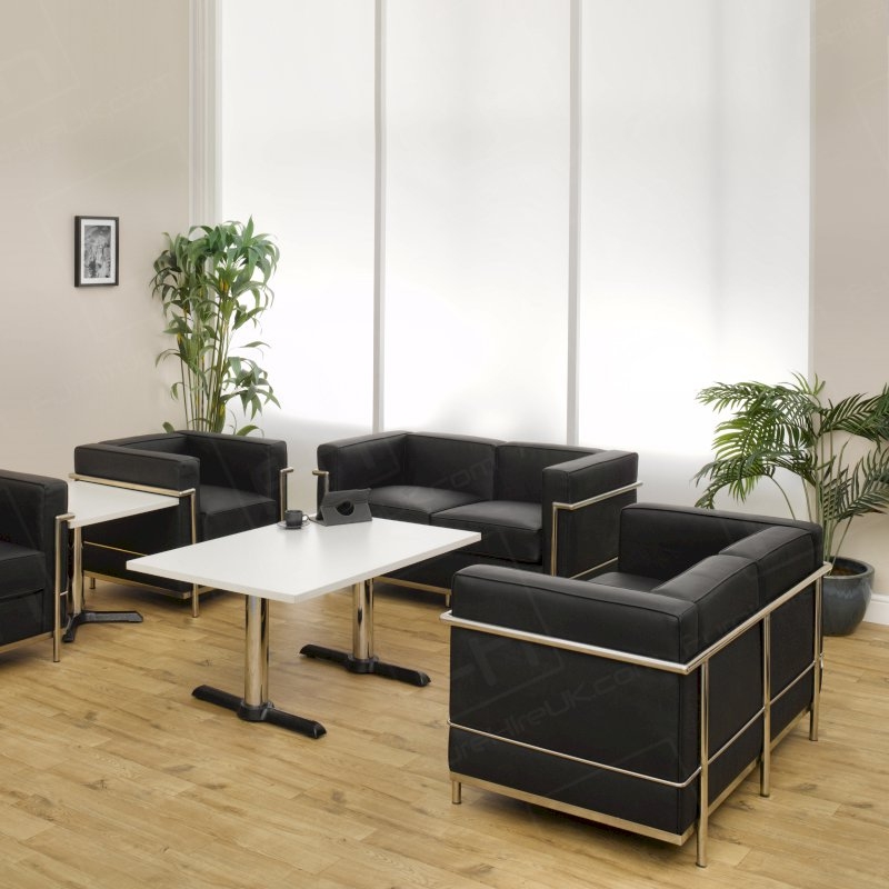 Two Seater Black Corbusier Sofa