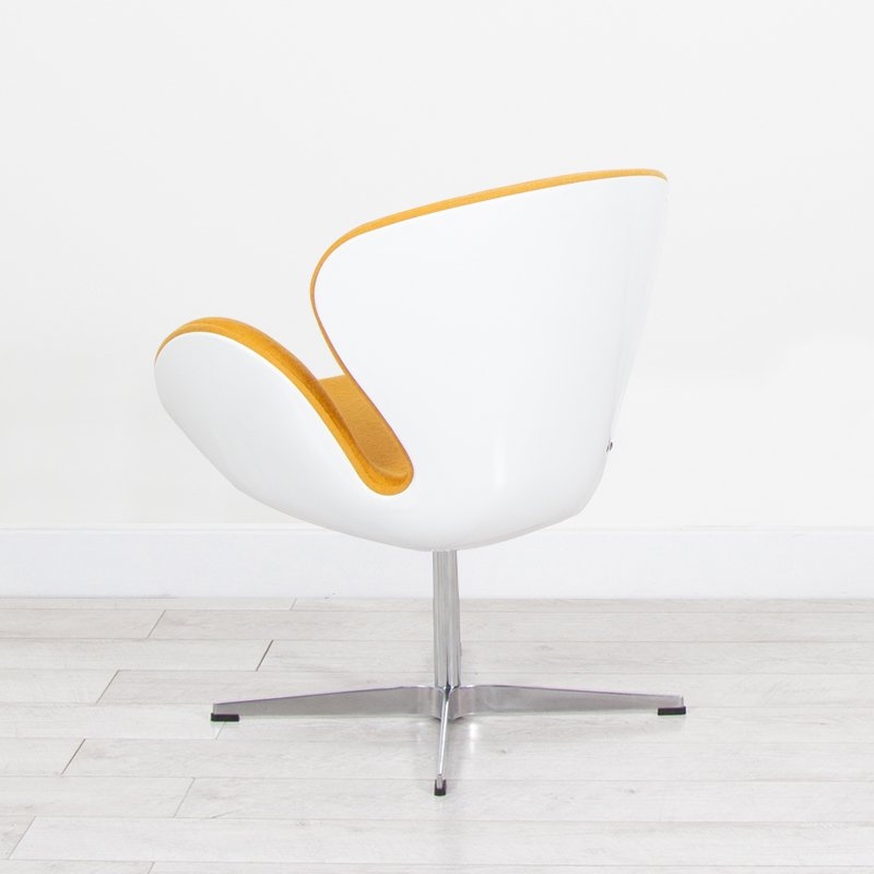White Swan Chair - Yellow Fabric