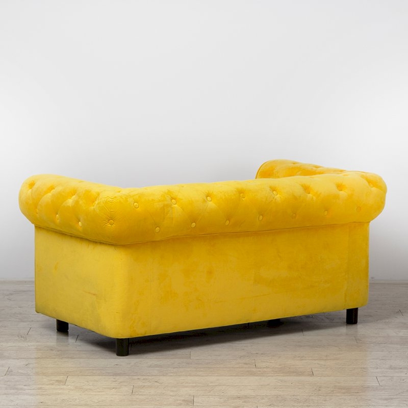 Mustard Fabric Chesterfield Sofa