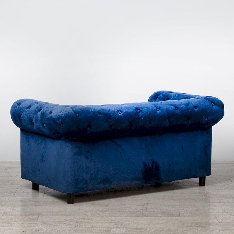 Royal Blue Fabric Chesterfield Sofa