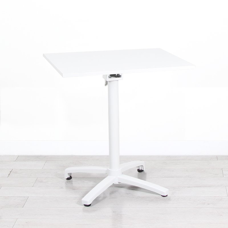 700mm White Square Bistro Table - White Frame